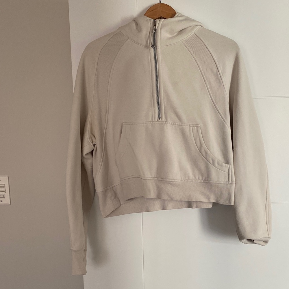 lululemon Scuba Half-Zip Cream Zip-Up Sweater